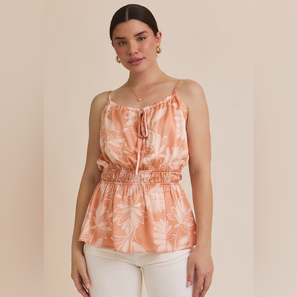 Gilli Peach Floral Camisole Top